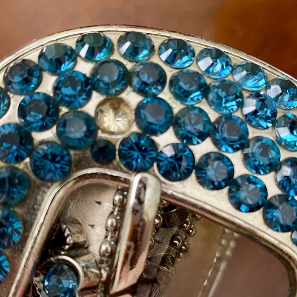 BB SIMON $595 Vintage Crown Collection Crystal Leather Cowgirl Rocker Belt 38 - Picture 11 of 15